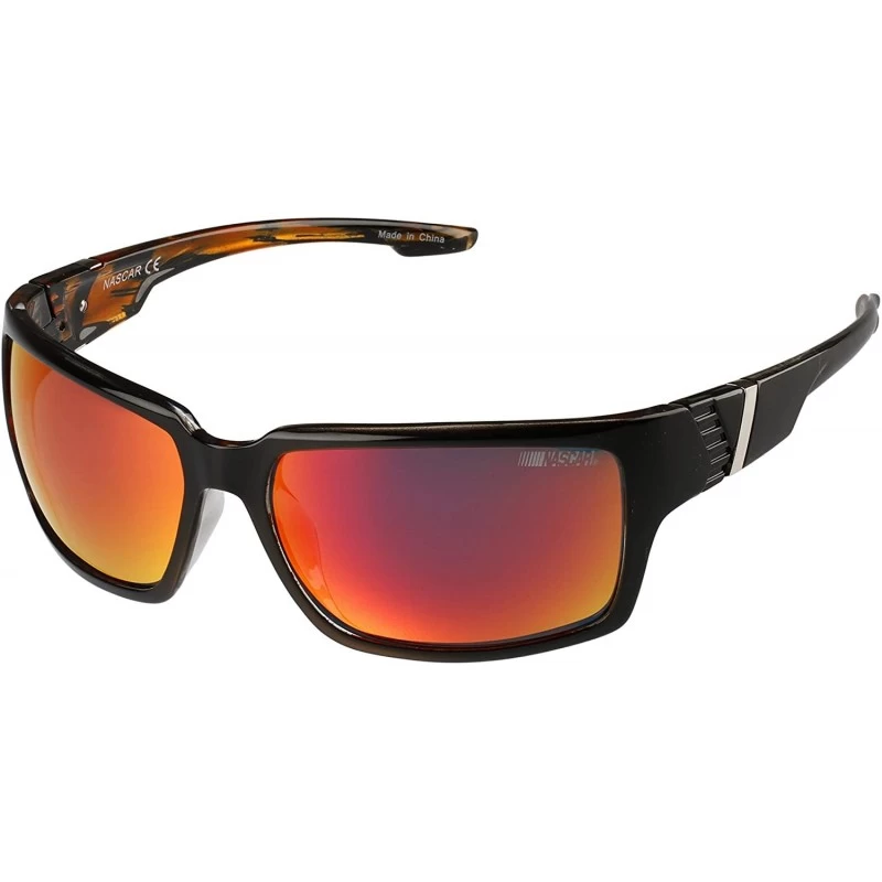 Sport Hauler Polarized Wrap Sunglasses - Shiny Black/Amber Crystal - CH12GKWN0FP $35.58