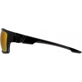 Sport Hauler Polarized Wrap Sunglasses - Shiny Black/Amber Crystal - CH12GKWN0FP $16.17