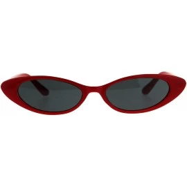 Oval Super Skinny Sunglasses Womens Oval Cateye Frame Fashion Shades UV 400 - Red - CZ18CKOK4AO $19.04