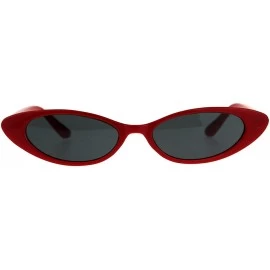 Oval Super Skinny Sunglasses Womens Oval Cateye Frame Fashion Shades UV 400 - Red - CZ18CKOK4AO $9.91