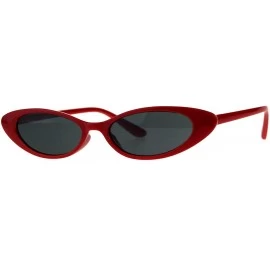 Oval Super Skinny Sunglasses Womens Oval Cateye Frame Fashion Shades UV 400 - Red - CZ18CKOK4AO $9.91