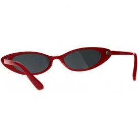Oval Super Skinny Sunglasses Womens Oval Cateye Frame Fashion Shades UV 400 - Red - CZ18CKOK4AO $19.04