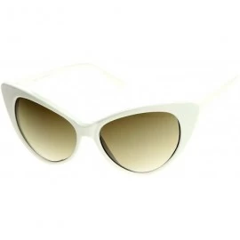 Wayfarer Super Cateyes Vintage Inspired Fashion Mod Chic High Pointed Cat-Eye Sunglasses - White/Gradient - C911C33HMWN $11.15