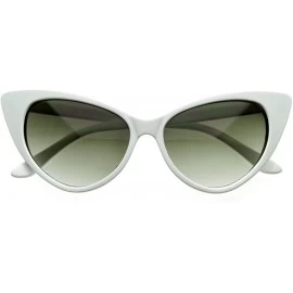 Wayfarer Super Cateyes Vintage Inspired Fashion Mod Chic High Pointed Cat-Eye Sunglasses - White/Gradient - C911C33HMWN $19.86