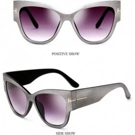 Oversized Oversized Frame Lady Travel Beach Sun Protect Sunglasses with Lanyard Chain - Silver - CU18DC9G9G6 $38.85