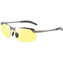 Rimless Men/Women Polarised Sports Sunglasses Semi-rimless VU400 Sunglasses - Grey - Night Vision Glasses - CH18RNE92IN $6.54