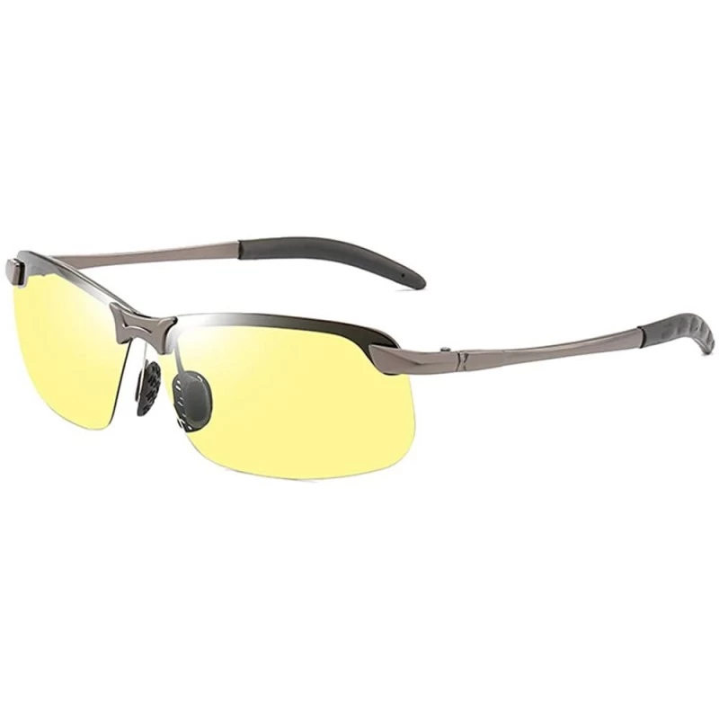 Rimless Men/Women Polarised Sports Sunglasses Semi-rimless VU400 Sunglasses - Grey - Night Vision Glasses - CH18RNE92IN $16.78