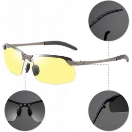 Rimless Men/Women Polarised Sports Sunglasses Semi-rimless VU400 Sunglasses - Grey - Night Vision Glasses - CH18RNE92IN $6.54