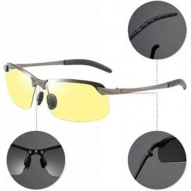 Rimless Men/Women Polarised Sports Sunglasses Semi-rimless VU400 Sunglasses - Grey - Night Vision Glasses - CH18RNE92IN $16.78