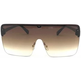 Rimless New Oversized Top Mono Lens Shield Protect Blowing Sand Sunglasses Unisex Retro Square Rimless Glasses - CF18LITWH4E ...