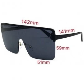 Rimless New Oversized Top Mono Lens Shield Protect Blowing Sand Sunglasses Unisex Retro Square Rimless Glasses - CF18LITWH4E ...