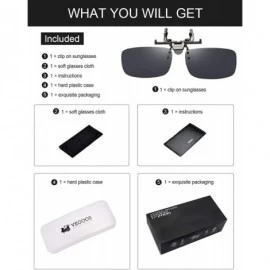 Square Polarized Clip on Sunglasses for Men Women Flip up Sunglasses Over Prescription Glasses - CC18X63SWU6 $23.89