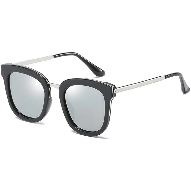 Goggle Semi Rimless HD Polarized Sunglasses for Women Men Retro Sun Glasses UV400 Protection - F - CP197AYQH7U $30.53