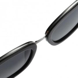 Goggle Semi Rimless HD Polarized Sunglasses for Women Men Retro Sun Glasses UV400 Protection - F - CP197AYQH7U $30.53