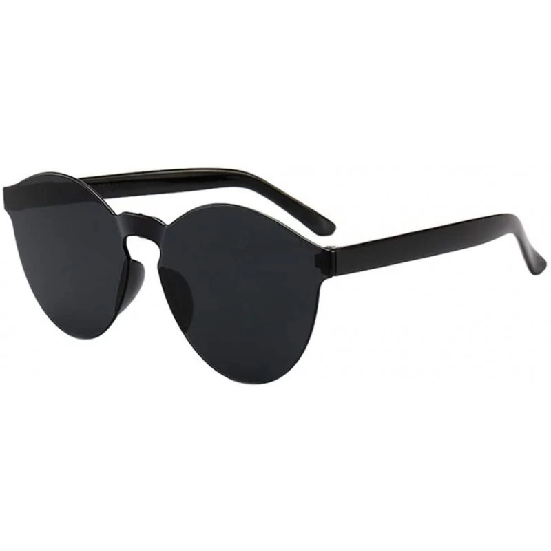 Square Rimless Sunglasses Women Transparent Candy Color Tinted Frameless Glasses Eyewear (L) - L - C51902AT82N $7.32