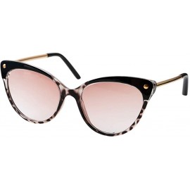 Oversized Ladies Oversized Cat Eye Reading Glass Modern Eyeglass Frame - Leopard Frame / Tea Lens - CQ18WXQ3DXA $15.60