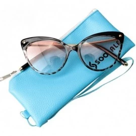 Oversized Ladies Oversized Cat Eye Reading Glass Modern Eyeglass Frame - Leopard Frame / Tea Lens - CQ18WXQ3DXA $27.86