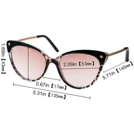 Oversized Ladies Oversized Cat Eye Reading Glass Modern Eyeglass Frame - Leopard Frame / Tea Lens - CQ18WXQ3DXA $15.60