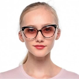 Oversized Ladies Oversized Cat Eye Reading Glass Modern Eyeglass Frame - Leopard Frame / Tea Lens - CQ18WXQ3DXA $27.86