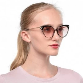 Oversized Ladies Oversized Cat Eye Reading Glass Modern Eyeglass Frame - Leopard Frame / Tea Lens - CQ18WXQ3DXA $15.60