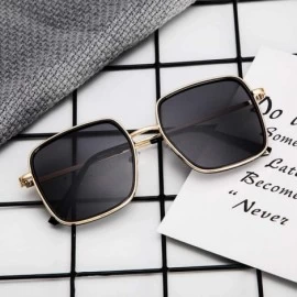 Square Vintage Sunglasses- Fashion Glasses for Women Polarized Oversized Eyewear - Black - CJ18ROTWDTZ $8.71