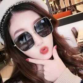 Square Vintage Sunglasses- Fashion Glasses for Women Polarized Oversized Eyewear - Black - CJ18ROTWDTZ $16.31
