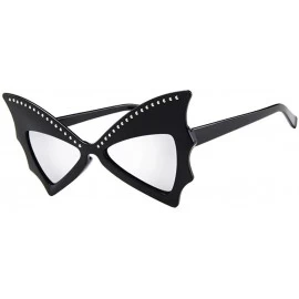 Goggle Sunglasses Goggles Bat Shape Polarized Eyewear Women - Sliver - CY18QT55A6I $18.74