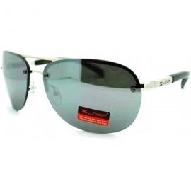 Round Fashion Sunglasses Rimless Round Aviator Spring Hinge - Silver - CA11NBAZIXL $18.60