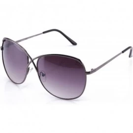 Round Fashion Classic Classy Frame Design Sunglasses - Gunmetal - C311CJUPE1V $8.35