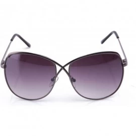 Round Fashion Classic Classy Frame Design Sunglasses - Gunmetal - C311CJUPE1V $17.16
