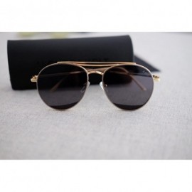 Round The Delight Aviators Metal Frame Sunglasses - Gold Frame / Black Lens - C3188C0R60C $13.82