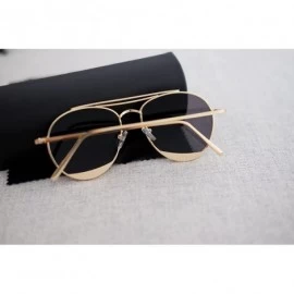 Round The Delight Aviators Metal Frame Sunglasses - Gold Frame / Black Lens - C3188C0R60C $28.00