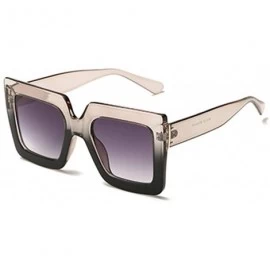 Square Men and women Sunglasses Two-tone Big box sunglasses Retro glasses - Black A1 - C018LL9QQ45 $18.81