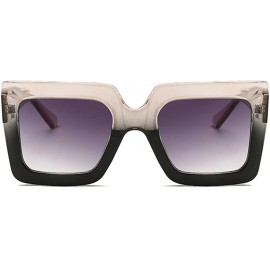 Square Men and women Sunglasses Two-tone Big box sunglasses Retro glasses - Black A1 - C018LL9QQ45 $8.64