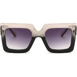 Square Men and women Sunglasses Two-tone Big box sunglasses Retro glasses - Black A1 - C018LL9QQ45 $18.81