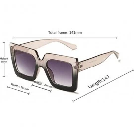 Square Men and women Sunglasses Two-tone Big box sunglasses Retro glasses - Black A1 - C018LL9QQ45 $8.64