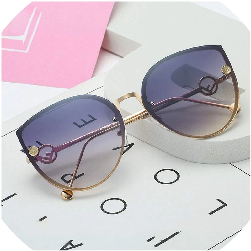 Oversized Square Metal Cat Sunglasses Female Male Multicolor Sun Glasses Outdoor Travel Driving Eyewear - 3 - CF18W0MWM3T $28.50