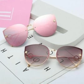 Oversized Square Metal Cat Sunglasses Female Male Multicolor Sun Glasses Outdoor Travel Driving Eyewear - 3 - CF18W0MWM3T $13.69