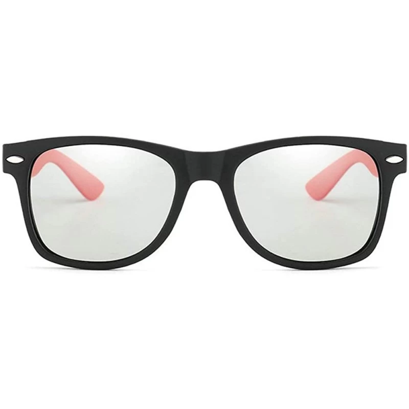 Square Fashion Classic Men's Square Frame Discoloration Polarized Sunglasses Ultra light - Red - C618XMZ7EC2 $27.27