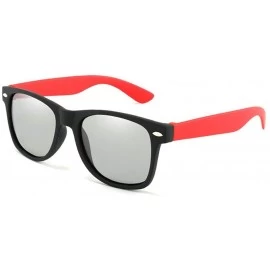 Square Fashion Classic Men's Square Frame Discoloration Polarized Sunglasses Ultra light - Red - C618XMZ7EC2 $12.75