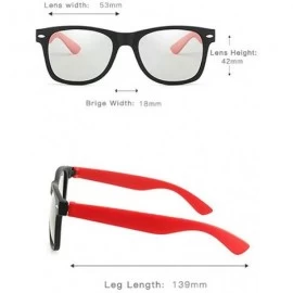 Square Fashion Classic Men's Square Frame Discoloration Polarized Sunglasses Ultra light - Red - C618XMZ7EC2 $27.27