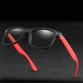 Square Fashion Classic Men's Square Frame Discoloration Polarized Sunglasses Ultra light - Red - C618XMZ7EC2 $27.27