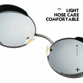Goggle Unisex Sunglasses Polarized Round Metal Shades Steampunk UV400 Eyewear - Golden Frame/Green Lens - CA18OWDE026 $32.39
