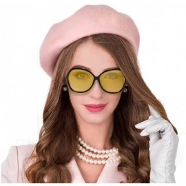 Oversized Night Vision Glasses for Driving Anti-glare Polarized Nightguide HD Glasses Women - Black - CA1945RAAI6 $27.59