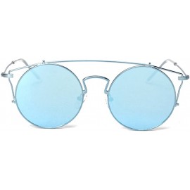Wrap Women's Cutout Highbrow Sunglasses Round Lens 56mm - B - CZ182DZLLSH $19.05