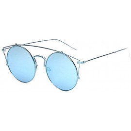 Wrap Women's Cutout Highbrow Sunglasses Round Lens 56mm - B - CZ182DZLLSH $10.39