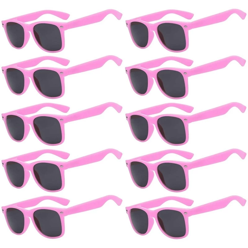 Wayfarer Retro Vintage Glasses Smoke Lens 10 Pairs in Multiple Colors. - Pink_10_pairs - CK12728EI75 $23.54