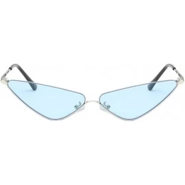 Round Sunglasses Small Round Metal Frame Cat Eye Candy Color Unisex Sun Glasses - Blue - CC18Q82RYR3 $8.63