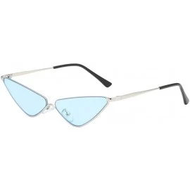 Round Sunglasses Small Round Metal Frame Cat Eye Candy Color Unisex Sun Glasses - Blue - CC18Q82RYR3 $8.63