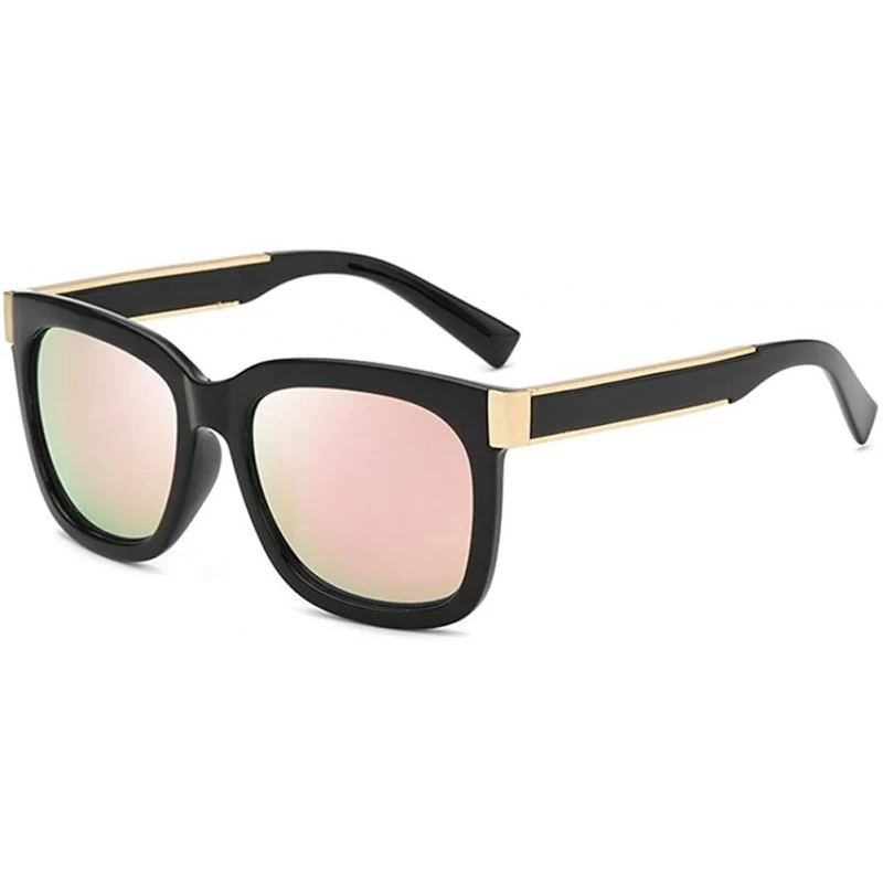 Oval Unisex Sunglasses UV Protection Outdoor Glare Color Sunglasses - Black-pink - CE18W4YIUA9 $29.54